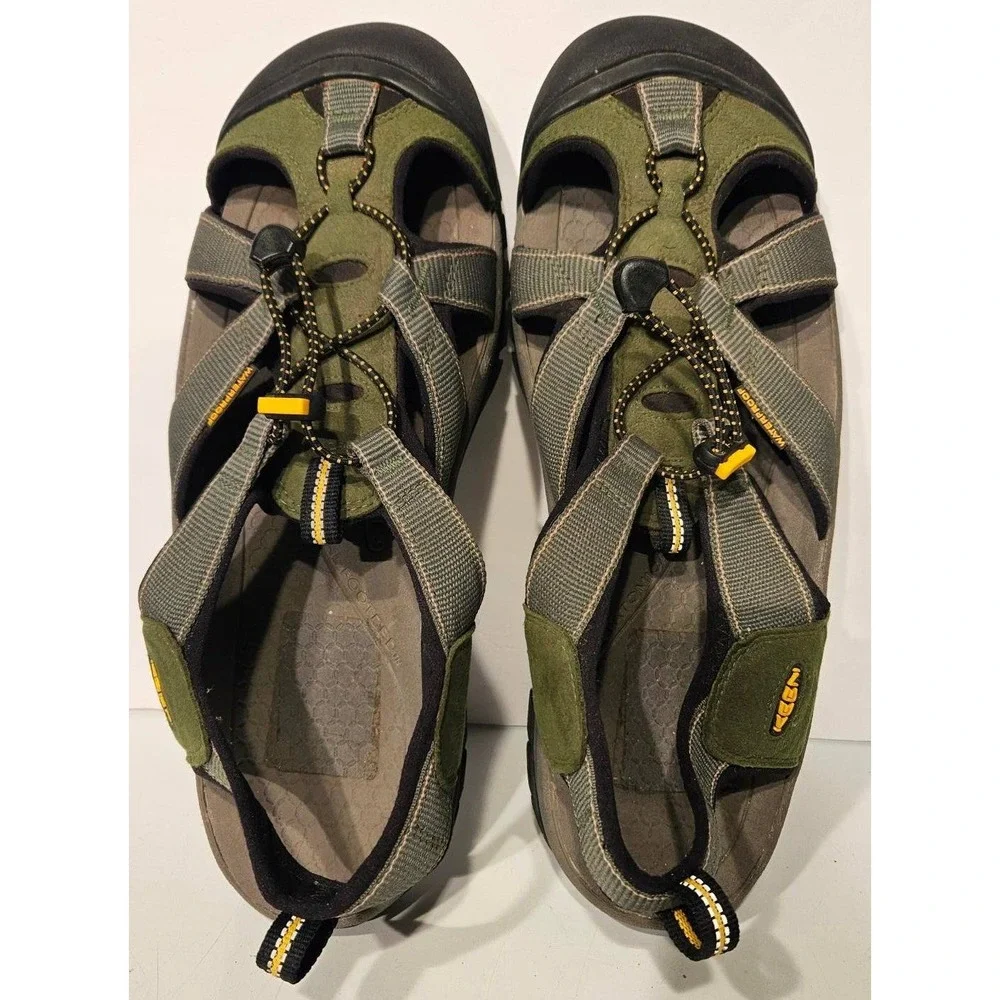 Keen Newport H2 Mens Hiking Sandals Olive Green Black Waterproof Size 14 1001938
